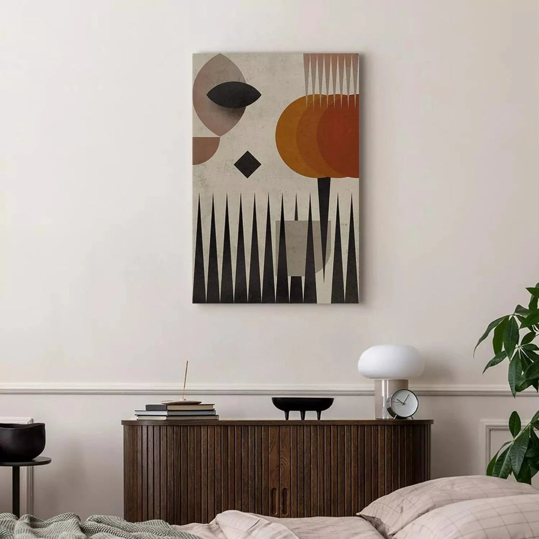 Kanva - abstrakts raksts - Saule aiz kalniem, (x 1), moderns dizains G-ART