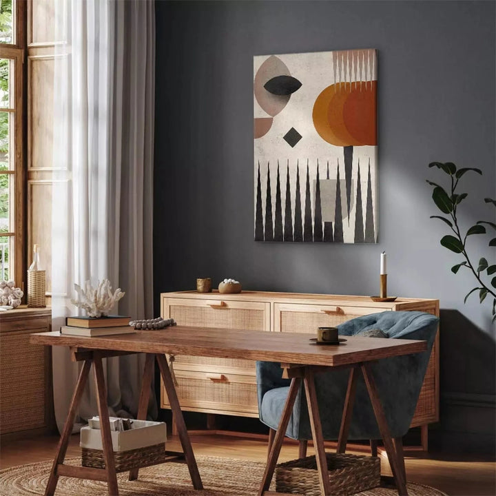 Kanva - abstrakts raksts - Saule aiz kalniem, (x 1), moderns dizains G-ART