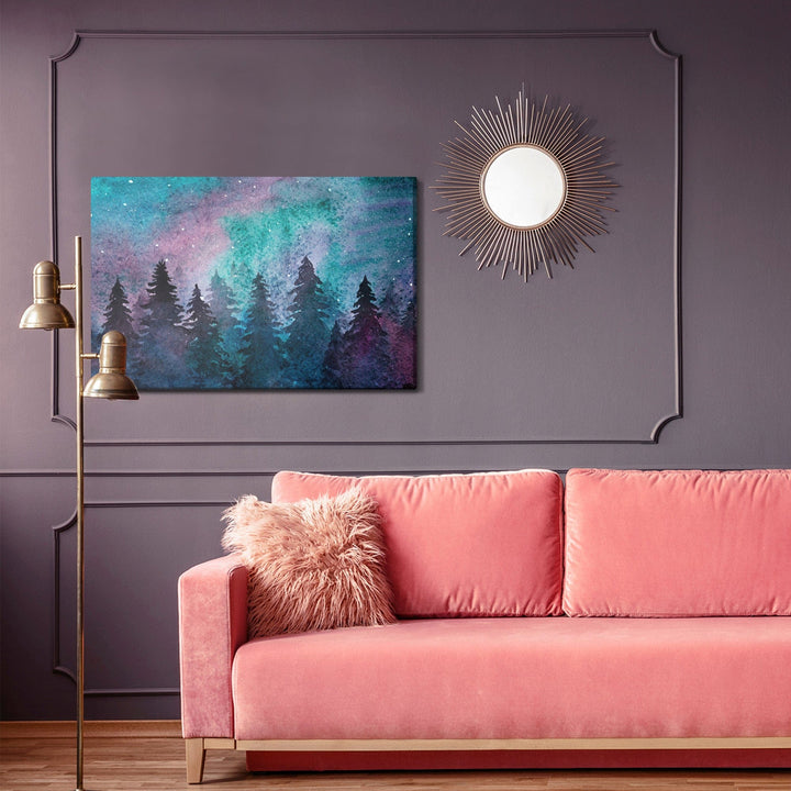 Kanva - Akvareļa nakts meža ainava, N-1216 X-ART