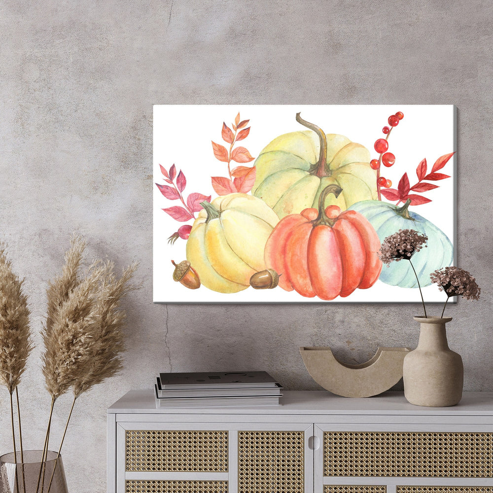 Kanva - Akvareļos gleznoti ķirbji, N-679 X-ART