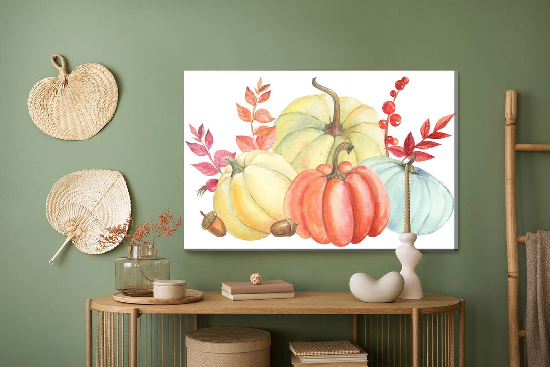 Kanva - Akvareļos gleznoti ķirbji, N-679 X-ART