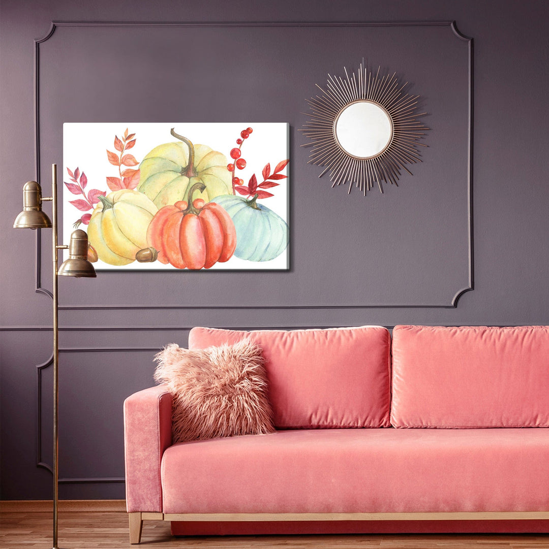 Kanva - Akvareļos gleznoti ķirbji, N-679 X-ART