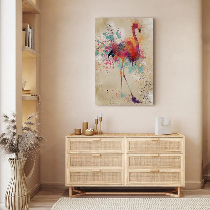 Canvas-taulut Akvarelli flamingo (x 1)