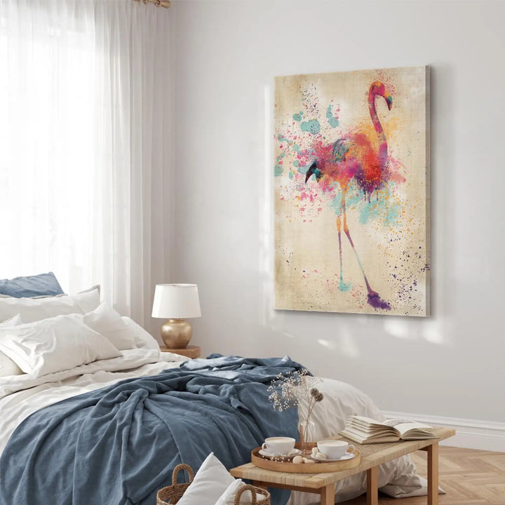Canvas-taulut Akvarelli flamingo (x 1)