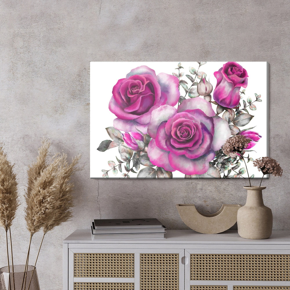 Kanva - Akvareļu rozes un lapas, N-1340 X-ART