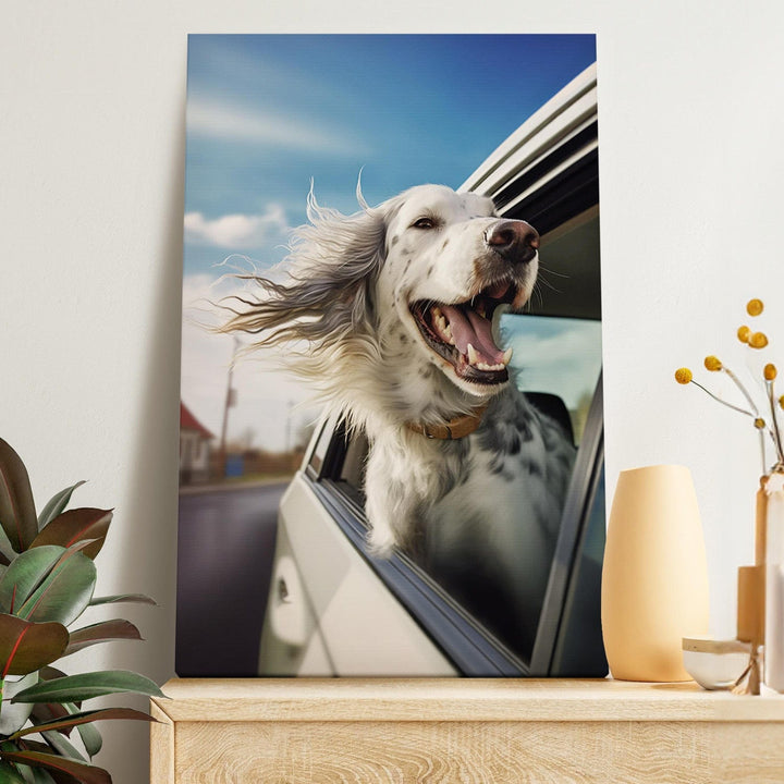 Glezna ar suni - Angļu seters, dodas ceļā ar auto, 150175 G-ART