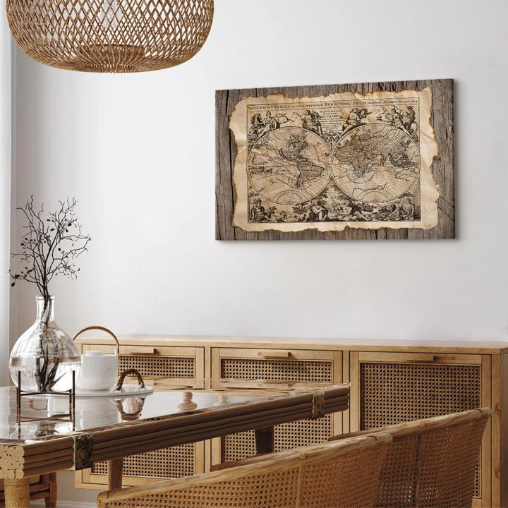 Glezna - Antīkās karte, vintāžas stils, brūnā krāsā, 91180 ART XL