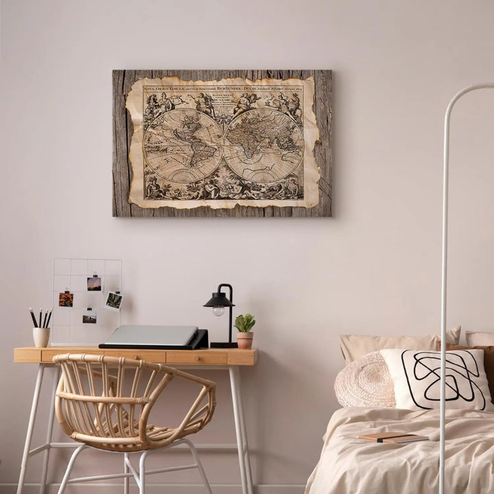 Glezna - Antīkās karte, vintāžas stils, brūnā krāsā, 91180 ART XL