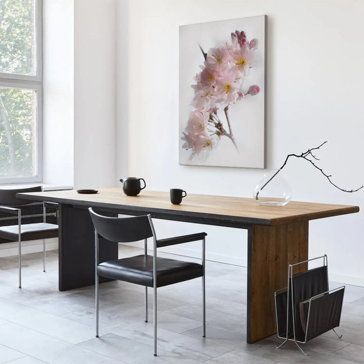 Glezna - ar ābeles ziediem - Pavasaris Japānā, rozā uz balta fona ART XL