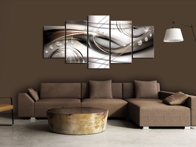 Seinapildid abstraktsiooniga pruunides toonides - Brown Gloss, 62301 (x5) G-ART.