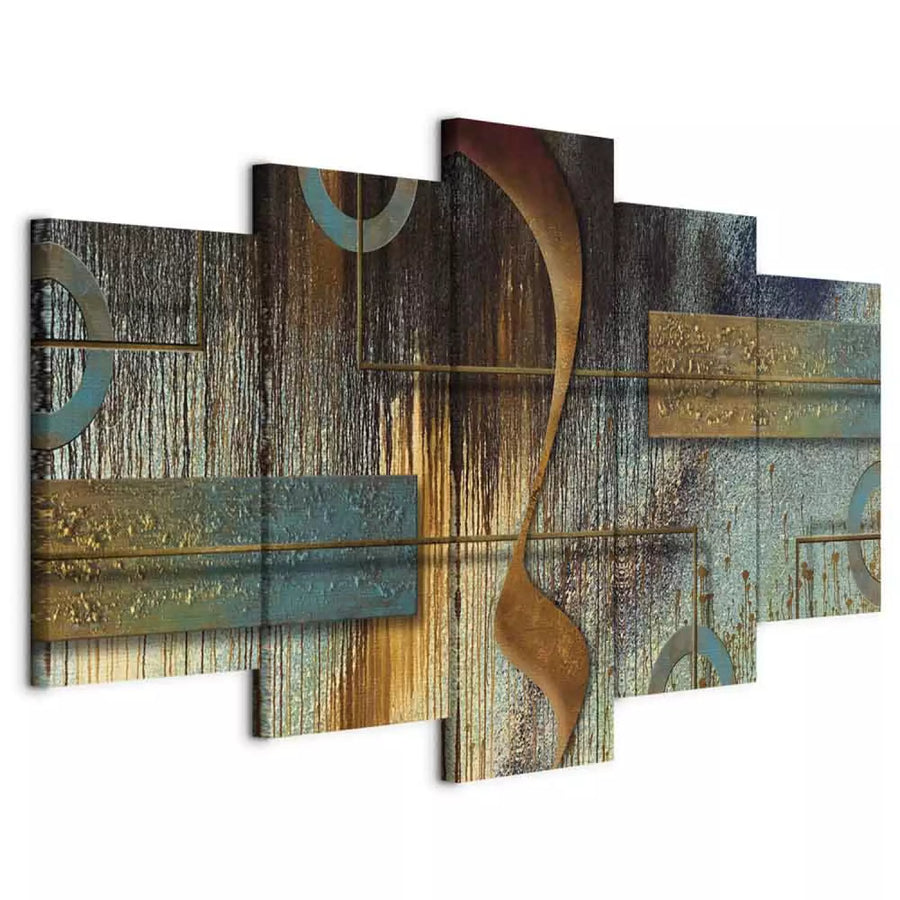 Glezna ar abstrakciju brūnā un tirkīzā krāsā, 91940 ART XL