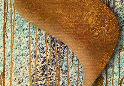 Seinapildid abstraktsiooniga pruun ja türkiissinine (x 5), 91940 G-ART.