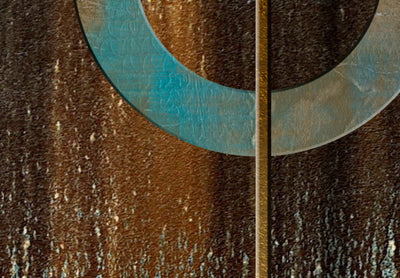 Canva with abstraction in brown and turquoise (x 5), 91940 G-ART.