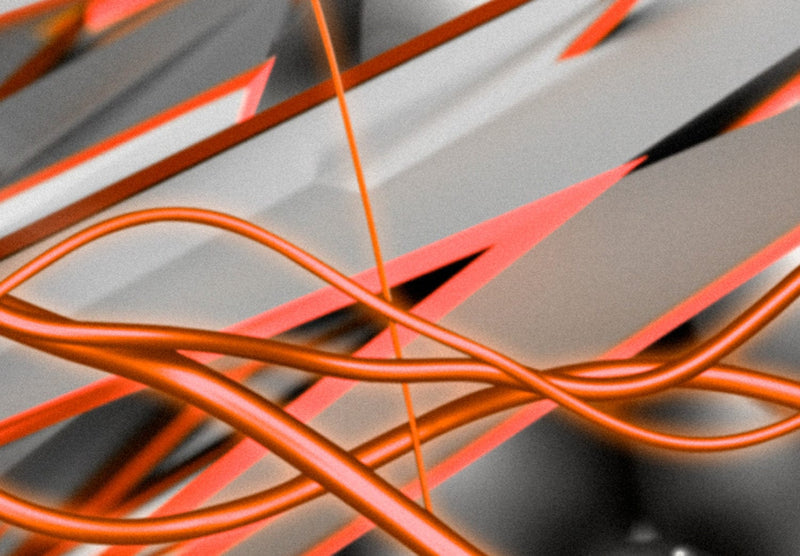 Канва с абстракцией в серо-оранжевых тонах - Stream, (x5), 91905 G-ART.