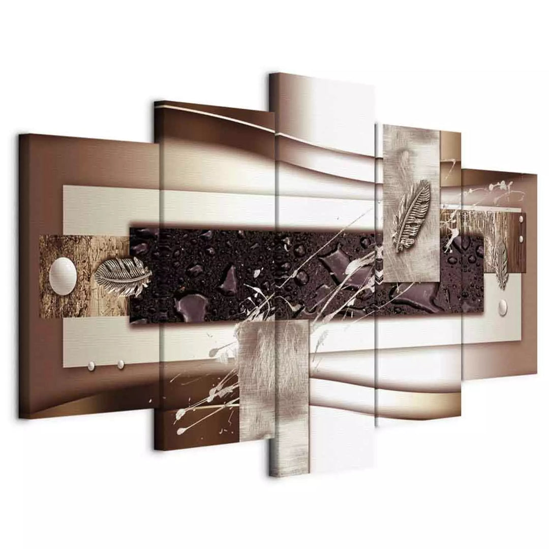 Kanva ar abstrakciju - Simetrijas elegance, brunā krāsā ART XL