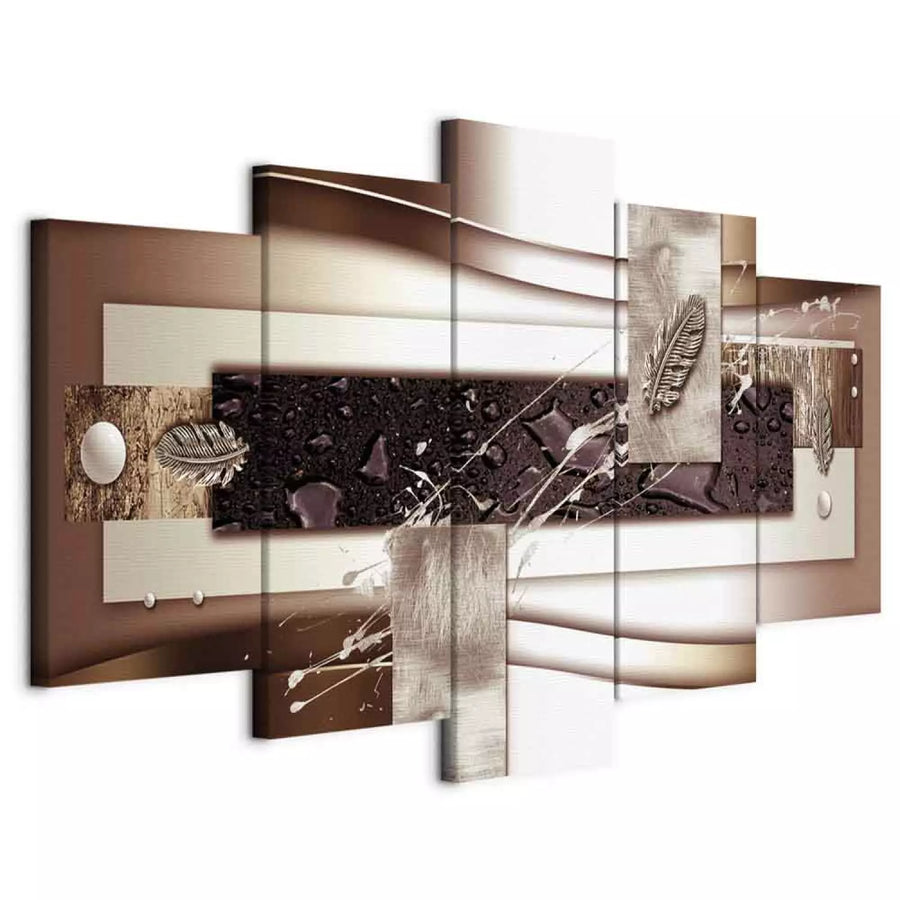 Kanva ar abstrakciju - Simetrijas elegance, brunā krāsā ART XL