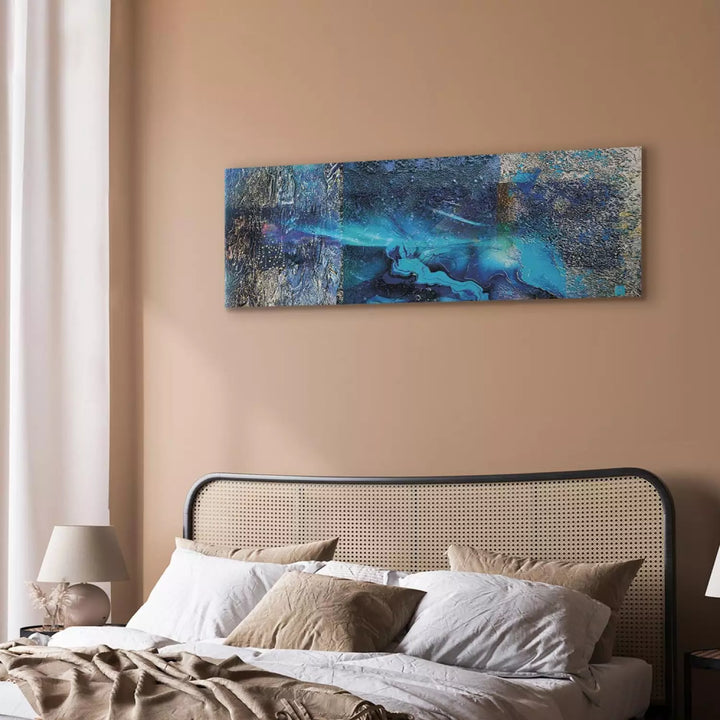 Glezna ar Zilu Abstrakciju – Neregulāra Faktūra ART XL