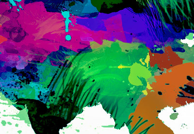 Glezna ar abstrakta pasaules karti - Krāsains haoss, (x5), 105173 Tapetenshop.lv