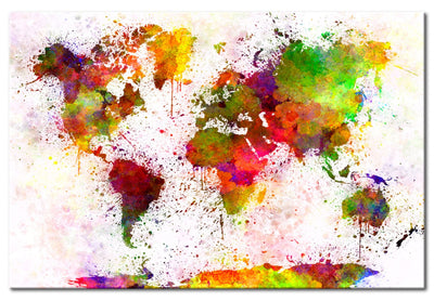 Glezna ar abstrakta pasaules karti - Mākslinieciskā pasaule, (x1), 91200 Tapetenshop.lv.