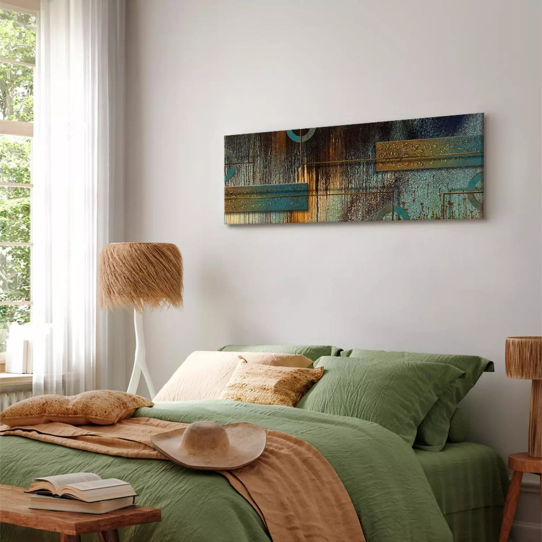 Glezna "Mākslinieciskā Variācija" – Tirkīza Abstrakcija ART XL