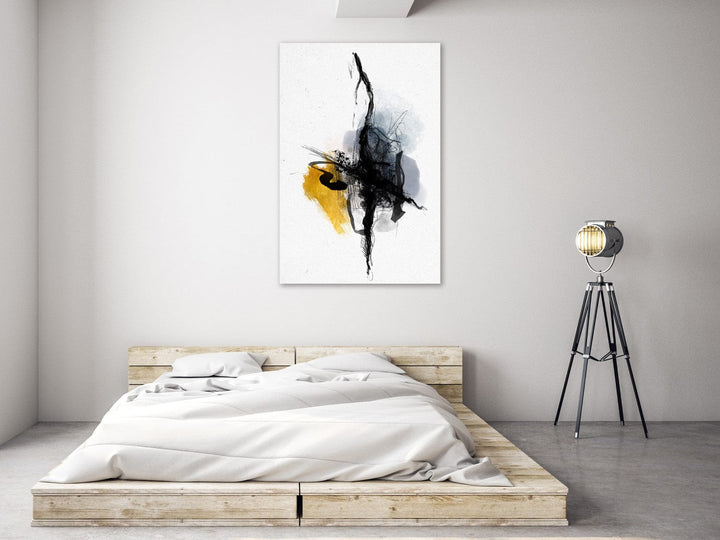 Glezna ar abstrakta rakstu uz balta pamata - Straume (x 1) - 131685 G-ART.