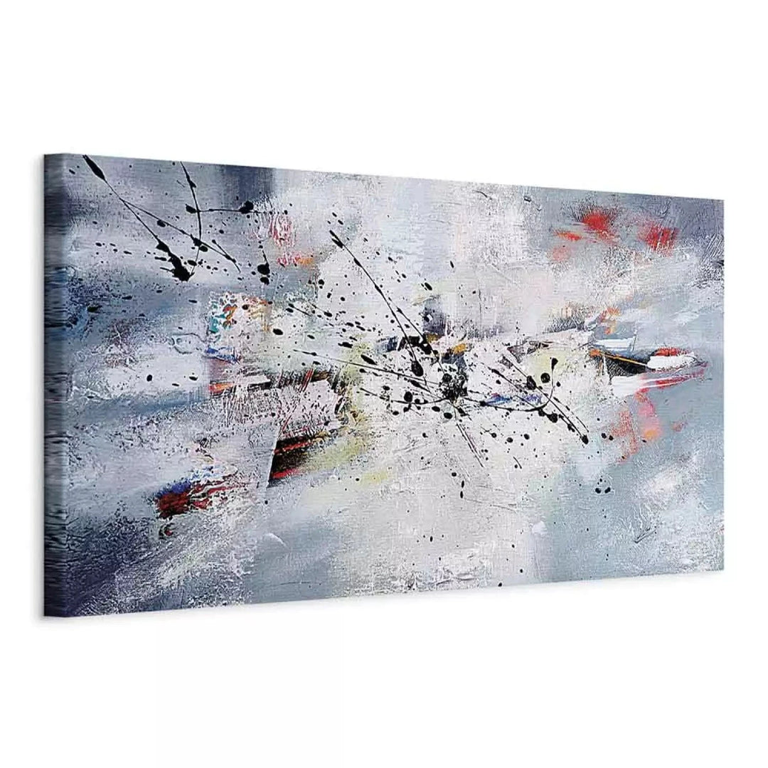Kanva ar abstrakta rakstu - Ziema, pelēkos toņos, 118682 ART XL