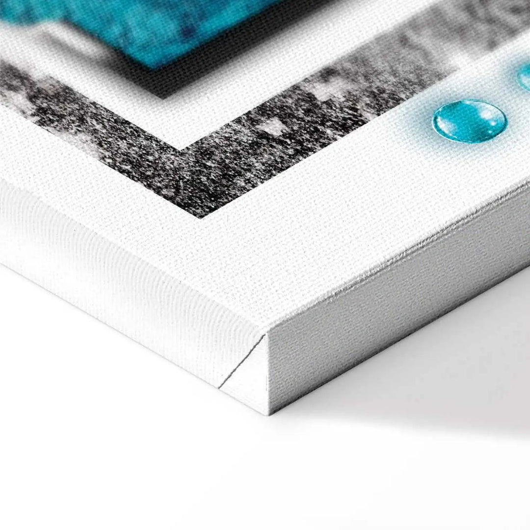 Glezna ar abstraktu rakstu tirkīzā krāsā - Tirkīza vētra, 56249 (x5) ART XL