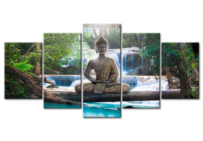 Canvas-taulut Oriental - Buddha ja vesiputous, 50360 (x5) G-ART.