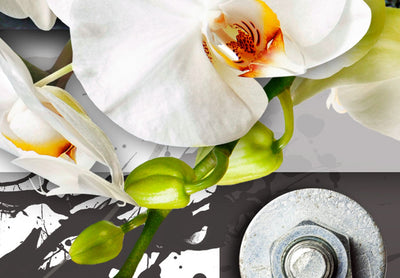 Canva with white orchids - Mechanical orchid, (x5), 92734 G-ART.
