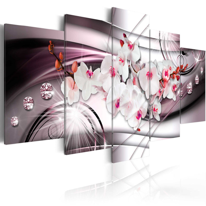 Canva with white orchids and sparkling diamonds, (x5), 62436 G-ART.