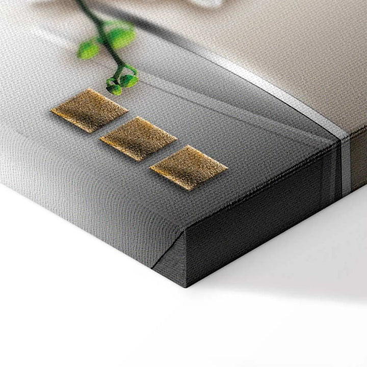 Glezna ar baltam arhidejām uz pelēka abstrakta fona - 50103 (x5) ART XL