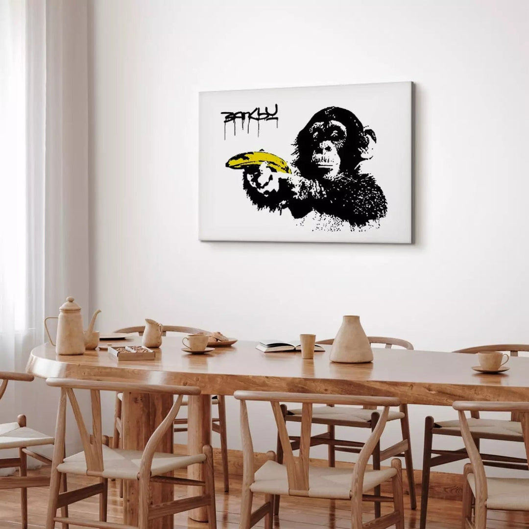 Glezna ar Banksy grafiti - Pērtiķis ar banānu, (x 1), 132429 G-ART