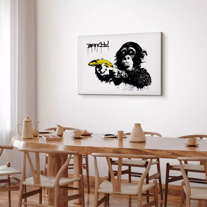 Glezna ar Banksy grafiti - Pērtiķis ar banānu, (x 1), 132429 G-ART