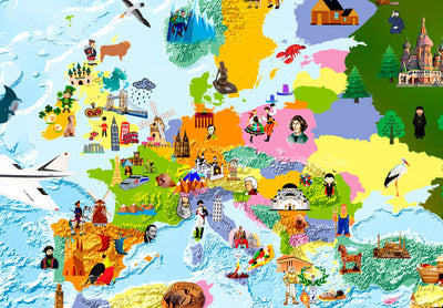 Glezna ar bērnu pasaules karti - Krāsaini ceļojumi (x1), 97574 Tapetenshop.lv.