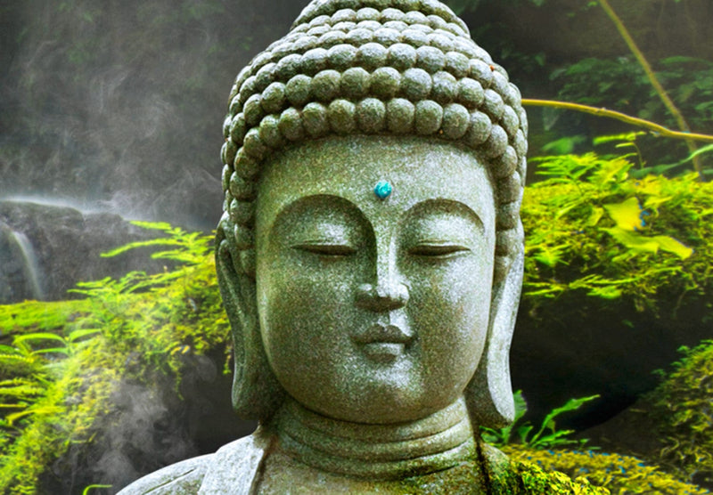 Paveikslai ant drobės su Buda prie krioklio - Harmony Sanctuary, (x5), 90013 G-ART.