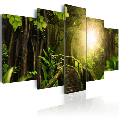 Paveikslai ant drobės su žalios spalvos gamta - Magic Jungle, (x5), 92632 G-ART.