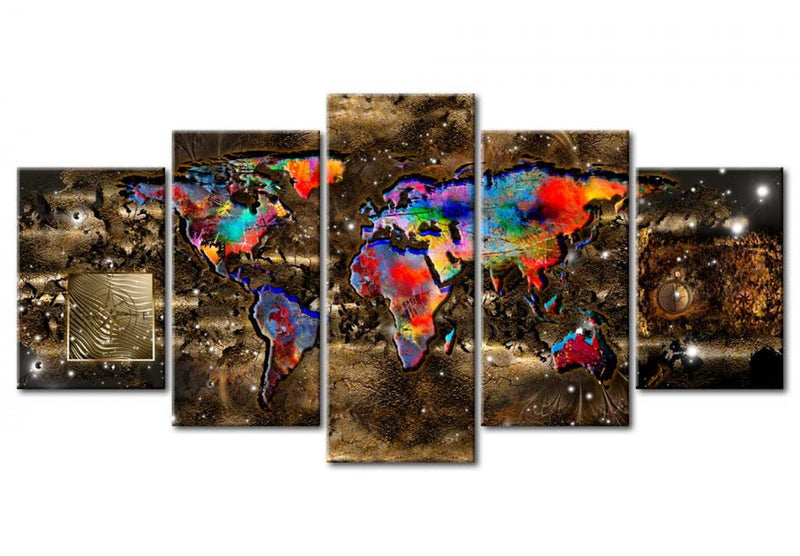 Kanva ar daudzkrāsainu karti uz tumši brūna fona (x5), 93013 G-ART.