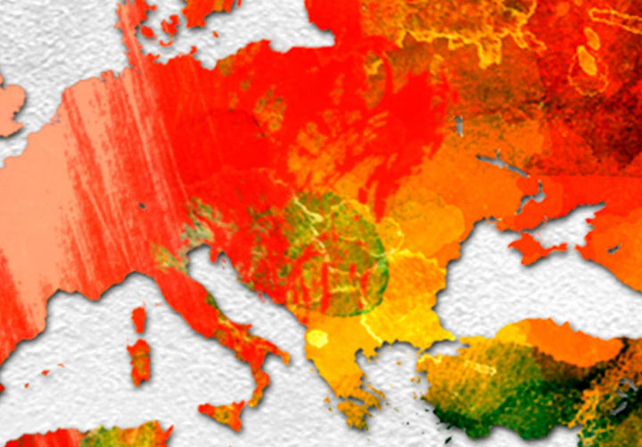 Glezna ar daudzkrāsainu pasaules karti - triptihs, 94547 G-ART
