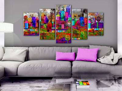 Canva with multicoloured city- Expression City, 93720, (x5) G-ART.