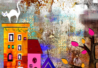 Canvas-taulut monivärisellä kaupunki- Expression City, 93720, (x5) G-ART.