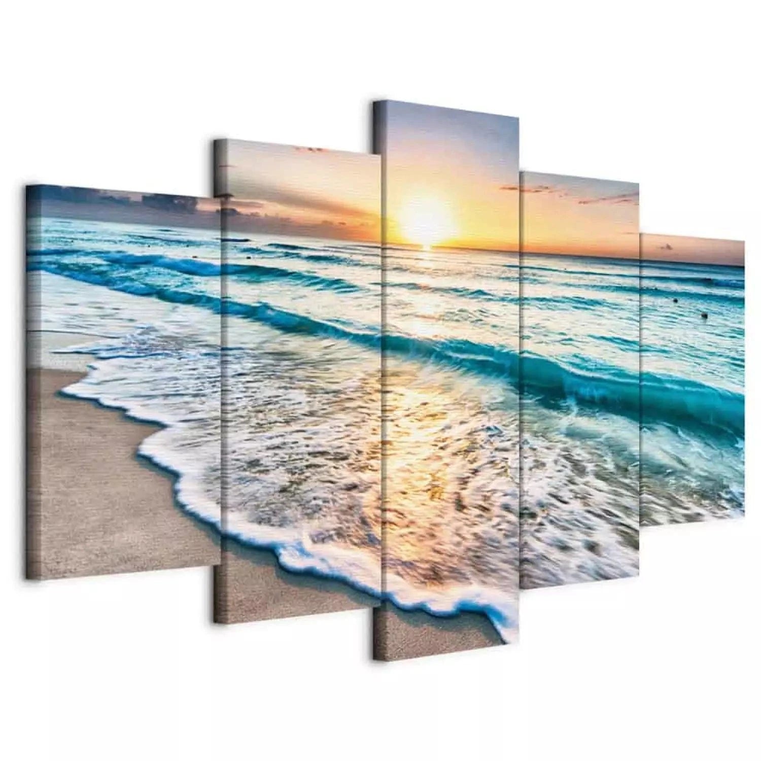 Glezna ar jūru - Pastaiga gar jūras krastu, (x 5), zilos toņos G-ART