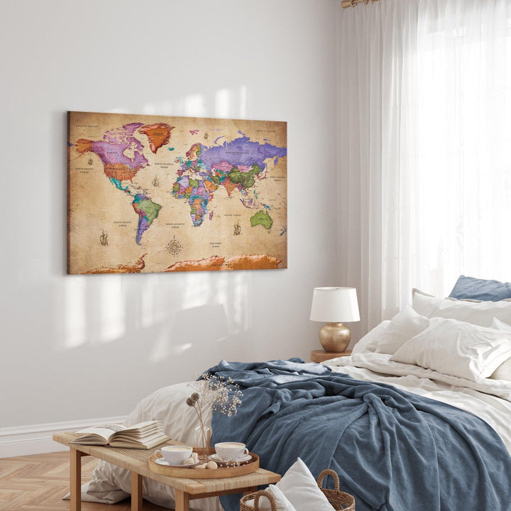 Glezna ar karti vintāžas stilā, brūnos toņos (x 1), 107204 G-ART