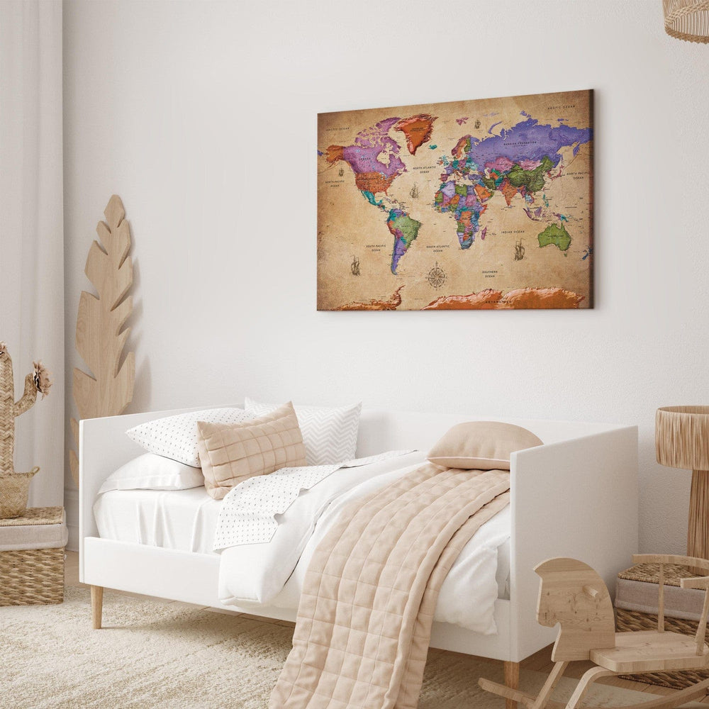 Glezna ar karti vintāžas stilā, brūnos toņos (x 1), 107204 G-ART