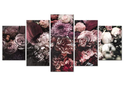 Paveikslai ant drobės su spalvingomis gėlėmis - Svajonių sodas, (x 5), 150281 G-ART.