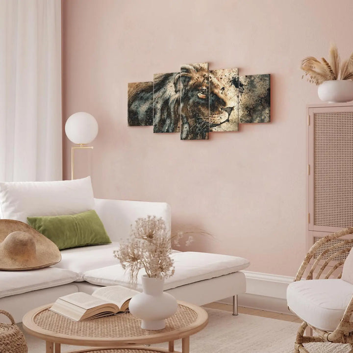 Glezna ar lauvu - Atmiņa par karali, brūnos toņos, 92263 (x5) ART XL
