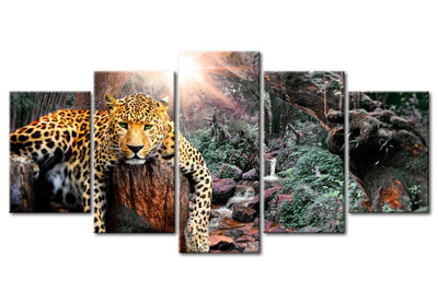 Canvas-taulut leopardilla - Leopardin rentoutuminen, 92277, (x5) G-ART.