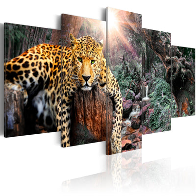 Canvas-taulut leopardilla - Leopardin rentoutuminen, 92277, (x5) G-ART.