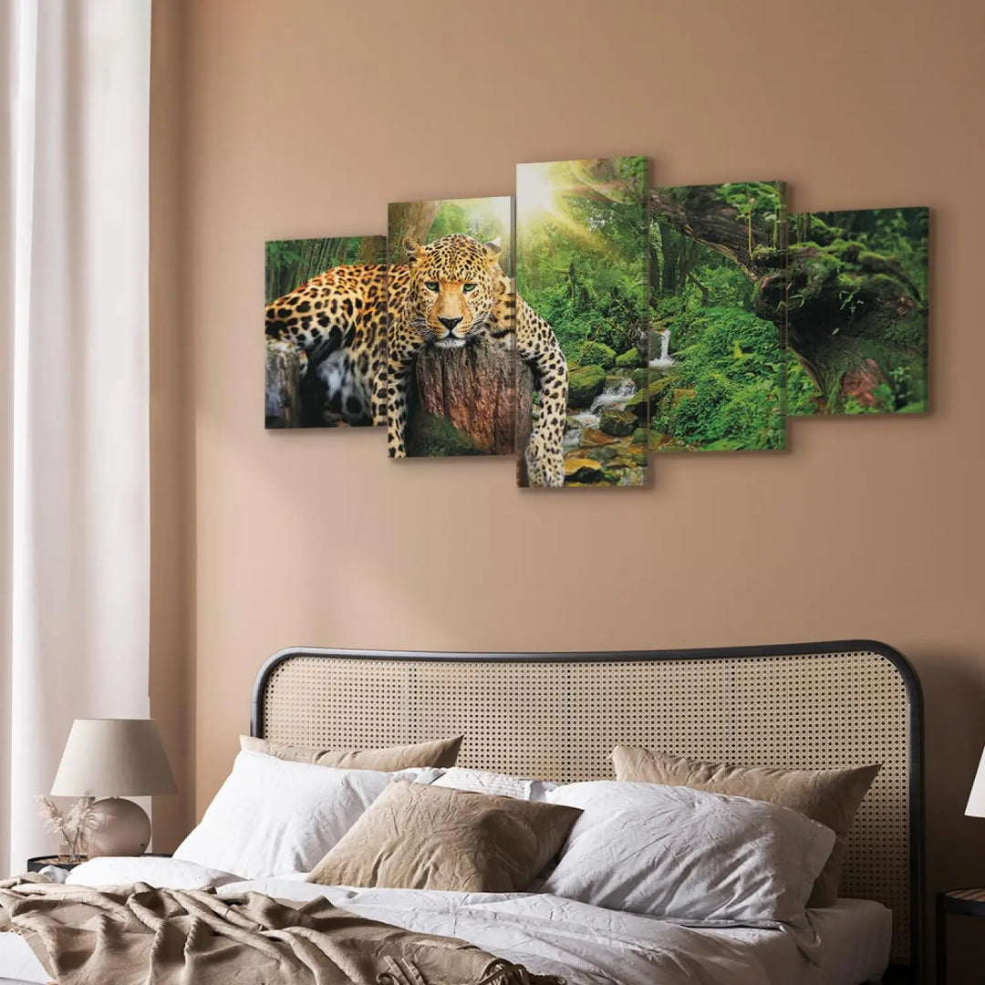 Glezna ar leopardu mežā - Relaksācija, 92275, (x5) ART XL