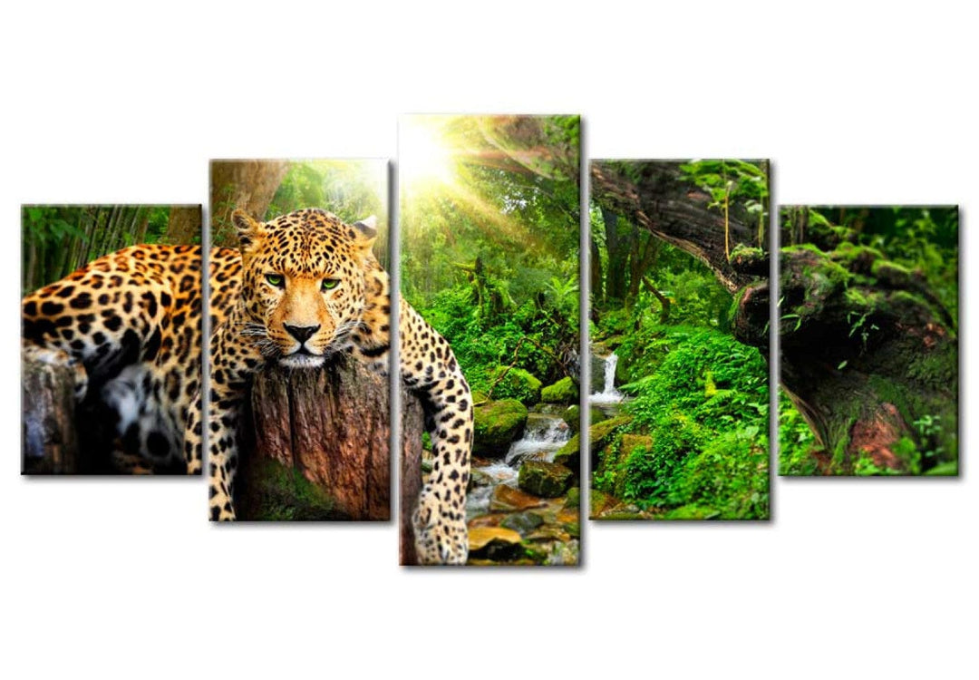 Glezna ar leopardu mežā - Relaksācija, 92275, (x5) G-ART.