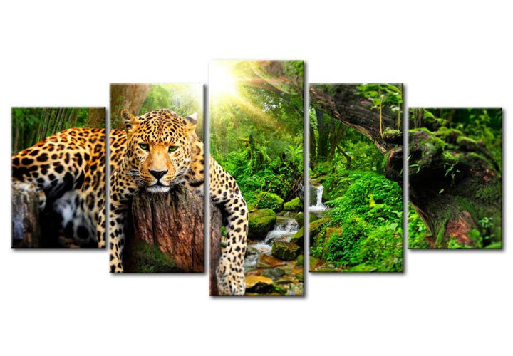 Glezna ar leopardu mežā - Relaksācija, 92275, (x5) G-ART.